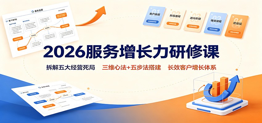 2026服务增长力研修课：拆解五大经营死局，三维心法+五步法搭建长效客户增长体系-沧海聊项目