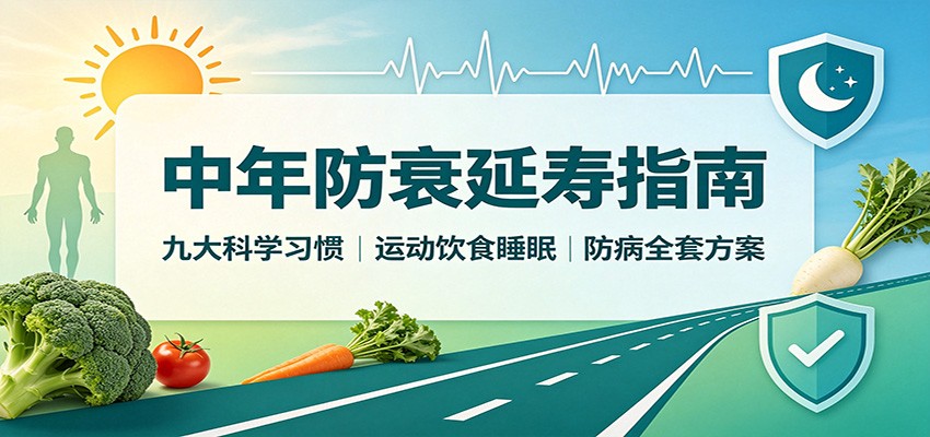 中年防衰延寿指南：九大科学习惯，运动饮食睡眠防病全套方案-沧海聊项目