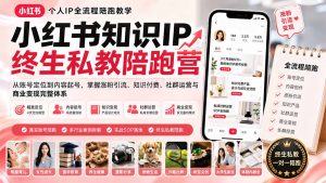小红书知识IP终生私教陪跑营：从账号定位到内容起号，掌握涨粉引流、知识付费、社群运营与商业变现完整体系-沧海聊项目