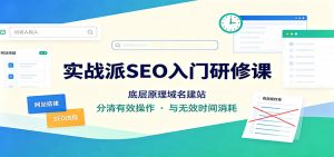 实战派SEO入门研修课：底层原理域名建站，分清有效操作与无效时间消耗-沧海聊项目