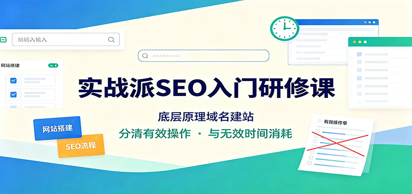 实战派SEO入门研修课：底层原理域名建站，分清有效操作与无效时间消耗-沧海聊项目