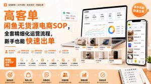 高客单闲鱼无货源电商SOP,全套精细化运营流程,新手也能快速出单-沧海聊项目