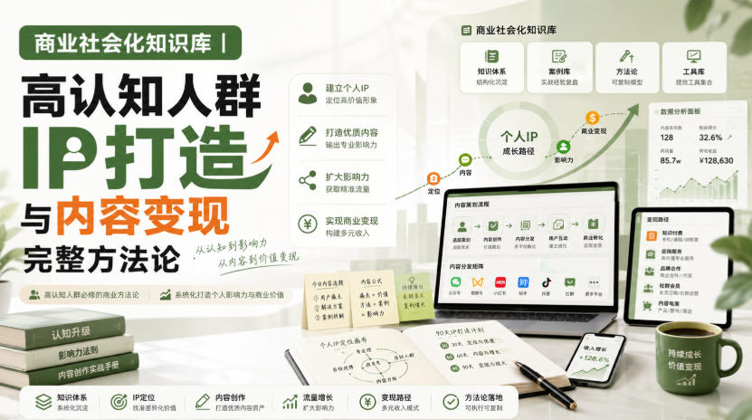 商业社会化知识库｜高认知人群IP打造与内容变现完整方法论【文档】-沧海聊项目