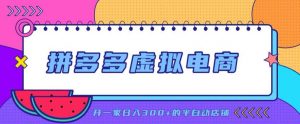 拼多多虚拟电商，单店单日300+，AI作图+自动回复/自动发货机器人，半自动店铺【揭秘】-沧海聊项目