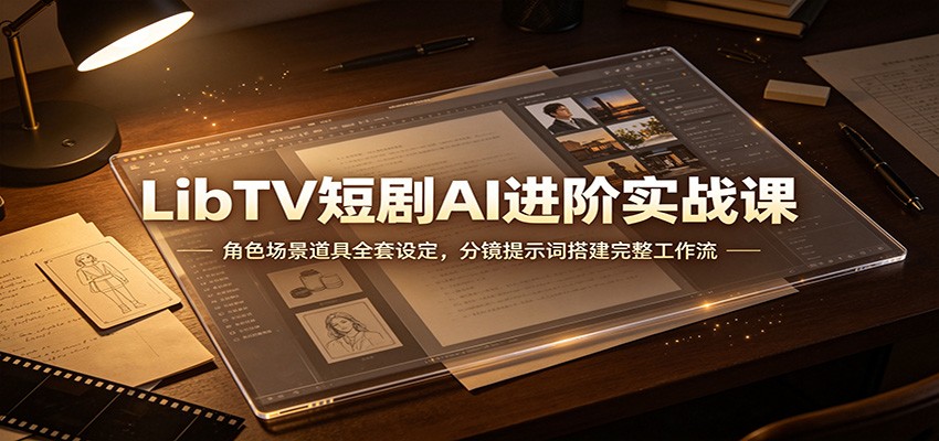 LibTV短剧AI进阶实战课：角色场景道具全套设定，分镜提示词搭建完整工作流-沧海聊项目