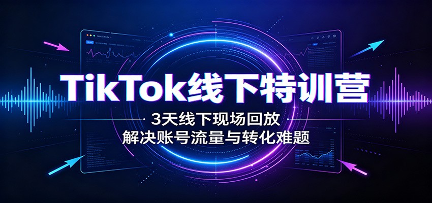 TikTok线下特训营：3天线下现场回放，解决账号流量与转化难题-沧海聊项目