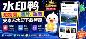 水印鸭–短视频/图片/动图无水印下载，更新支持抖音、快手，小红书，新增豆包、即梦ai、qq频道、视频号等共计20个平台-沧海聊项目