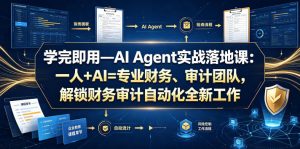 学完即用—AI Agent实战落地课：一人+AI=专业财务、审计团队，解锁财务审计自动化全新工作模式(更新0818)-沧海聊项目