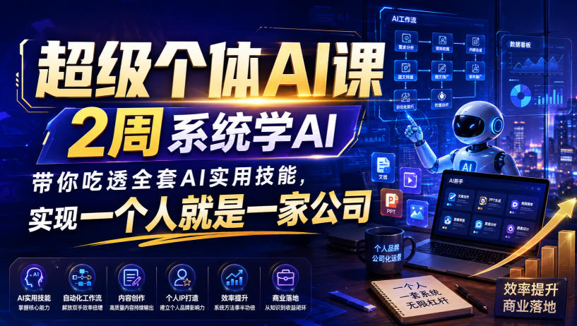 超级个体AI课，2周系统学AI，带你吃透全套AI实用技能，实现一个人就是一家公司(更新0818)-沧海聊项目