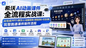 希沃AI动画课件全流程实战课：AI生成PPT+数字人+动画视频+课堂游戏+交互动画，完整跑通课件制作流程-沧海聊项目