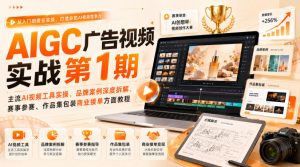 AIGC广告视频实战第1期，主流AI视频工具实操、品牌案例深度拆解、赛事参赛、作品集包装商业接单方面教程-沧海聊项目