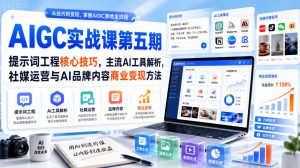 刺猬星球·AIGC实战课第五期，提示词工程核心技巧，主流AI工具解析，社媒运营与AI品牌内容商业变现方法-沧海聊项目