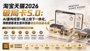 淘宝天猫2026破局卡5.0：AI重构经营+线上线下一体化，用数据看清生意并搭建稳定利润基本盘-沧海聊项目