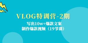 VLOG特训营第2期:写出10w+爆款文案,制作爆款视频(18节课)-沧海聊项目