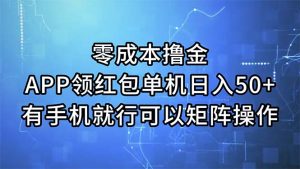 （11545期）零成本撸金，APP领红包，单机日入50+，有手机就行，可以矩阵操作-沧海聊项目