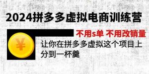 2024拼多多虚拟电商训练营 不用s单 不用改销量 在拼多多虚拟上分到一杯羹-沧海聊项目
