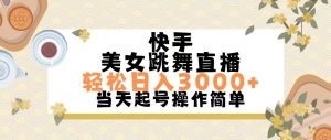 （11565期）快手美女跳舞直播，轻松日入3000+简单无脑-沧海聊项目