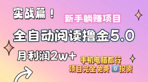 （11578期）小说全自动阅读撸金5.0 操作简单 可批量操作 零门槛！小白无脑上手月入2w+-沧海聊项目
