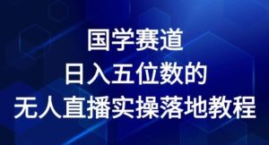 国学赛道-2024年日入五位数无人直播实操落地教程【揭秘】-沧海聊项目