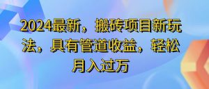 (11616期)2024最近,搬砖收益新玩法,动动手指日入300+,具有管道收益-沧海聊项目