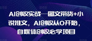 AI创收实战—图文带货+小说推文，AI创收从0开始，自媒体创收必学项目-沧海聊项目