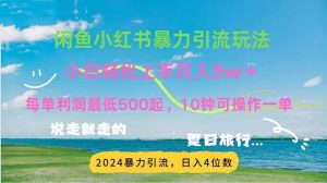 （11650期）2024暑假赚钱项目小红书咸鱼暴力引流，简单无脑操作，每单利润500+，…-沧海聊项目
