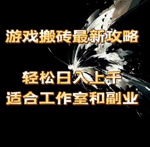（11662期）游戏搬砖最新攻略，轻松日入上千，适合工作室和副业。-沧海聊项目