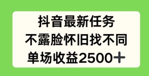 抖音最新任务，不露脸怀旧找不同，单场收益2.5k【揭秘】-沧海聊项目