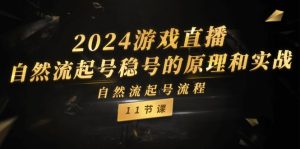 2024游戏直播自然流起号稳号的原理和实战,自然流起号流程(11节)-沧海聊项目