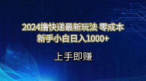 （11680期）2024撸快递最新玩法零成本新手小白日入1000+-沧海聊项目