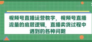 视频号直播运营教学，视频号直播流量的底层逻辑，直播卖货过程中遇到的各种问题-沧海聊项目