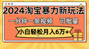 （11699期）一分钟一条视频，小白轻松月入6万+，2024淘宝暴力新玩法，可批量放大收益-沧海聊项目