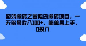 游戏搬砖之冒险岛搬砖项目，一天多号收入100+，简单易上手，0投入【揭秘】-沧海聊项目