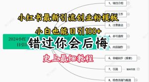 2024小红书引流创业粉史上最细教程，手把手教你引流【揭秘】-沧海聊项目