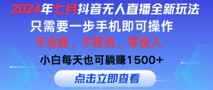 （11756期）2024年七月抖音无人直播全新玩法，只需一部手机即可操作，小白每天也可…-沧海聊项目