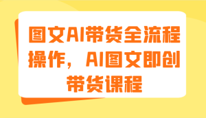 图文AI带货全流程操作，AI图文即创带货课程（9节）-沧海聊项目