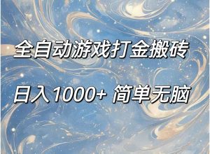 （11785期）全自动游戏打金搬砖，日入1000+简单无脑-沧海聊项目