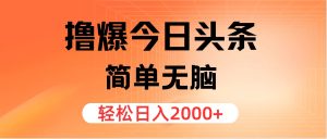 （11849期）撸爆今日头条，简单无脑，日入2000+-沧海聊项目