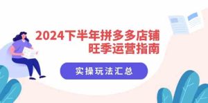 2024下半年拼多多店铺旺季运营指南：实操玩法汇总（8节课）-沧海聊项目
