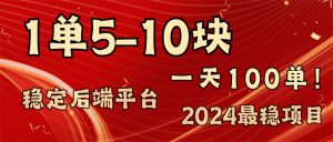 （11915期）2024最稳赚钱项目，一单5-10元，一天100单，轻松月入2w+-沧海聊项目
