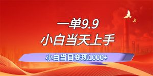 （11997期）一单9.9，一天轻松上百单，不挑人，小白当天上手，一分钟一条作品-沧海聊项目