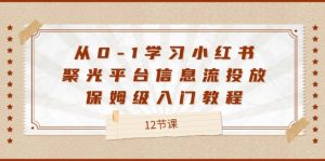 （12020期）从0-1学习小红书 聚光平台信息流投放，保姆级入门教程（12节课）-沧海聊项目