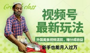 视频号新玩法,外国美食视频混剪,撸分成计划收益,视频制作简单,轻松月入过万【揭秘】-沧海聊项目