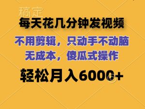 (12119期)每天花几分钟发视频 无需剪辑 动手不动脑 无成本 傻瓜式操作 轻松月入6…-沧海聊项目