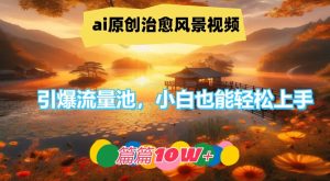 ai原创治愈风景视频，引爆流量池，小白也能轻松上手，篇篇10w+-沧海聊项目
