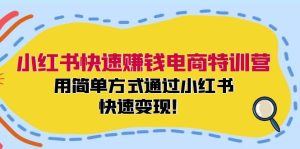小红书快速赚钱电商特训营：用简单方式通过小红书快速变现！（55节）-沧海聊项目
