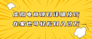 虚拟电商项目详细技巧拆解，保姆级教程，在家也可以轻松月入过万。-沧海聊项目