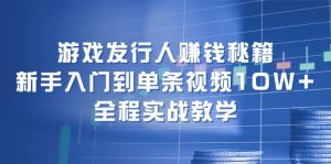 (12336期)游戏发行人赚钱秘籍:新手入门到单条视频10W+,全程实战教学-沧海聊项目