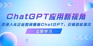 （12427期）ChatGPT应用新视角：普通人&企业如何拥抱ChatGPT，引领智能潮流-沧海聊项目