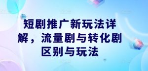 短剧推广新玩法详解，流量剧与转化剧区别与玩法-沧海聊项目